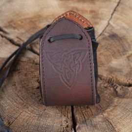 Sac en cuir noir, motif noeud celtique