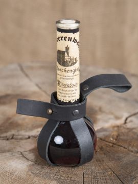 Porte bouteille (modèle elixir) en cuir noir