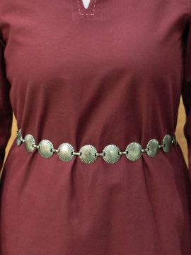 Ceinture chaîne avec motif rayons vieux laiton