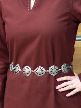 Ceinture chaîne avec ornements gothiques vieil argent