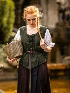 Gilet Selma avec broderie, en vert