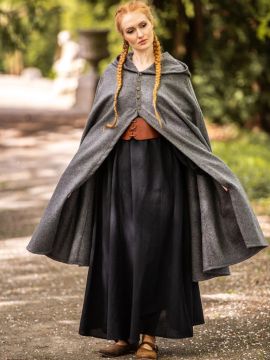 Cape avec boutons métalliques en gris