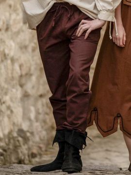 Pantalon médiéval en coton marron