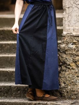 Jupe Médiévale bicolore noire et bleue