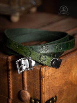 Ceinture en cuir Oswald, verte