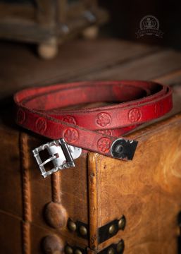 Ceinture en cuir Oswald, rouge