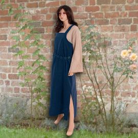 Ensemble robe médiévale bleue et blouse Othilie