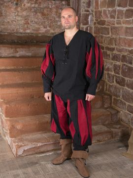 Ensemble chemise et pantalon Lansquenet noir-rouge | XXXL | XXXL