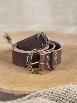 Ceinture viking en cuir marron