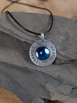 Cadran solaire pendentif, bleu