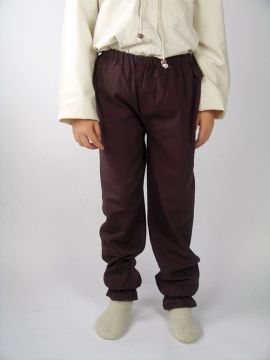 Pantalon médiéval pour enfant, en marron XXS