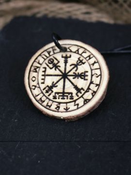 Pendentif en bois "Vegvisr" écru 