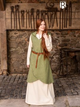 Robe portefeuille Runa, en vert S/M