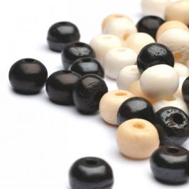 Perle ronde en os - 10 mm noir