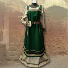 Ensemble robe viking Runhild - vert forêt