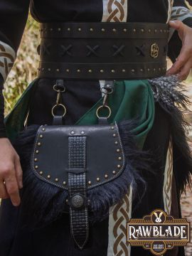 Ceinture en cuir avec pochette
