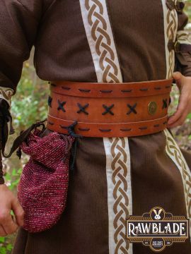 Ceinture en cuir avec sac