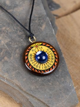 Collier Saturne en bois bleu