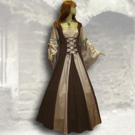 Robe de gente dame Sybille marron et sable