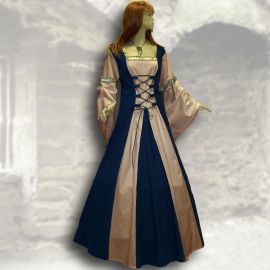 Robe de gente dame Sybille bleu-marine et sable
