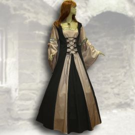 Robe de gente dame Sybille noire et sable