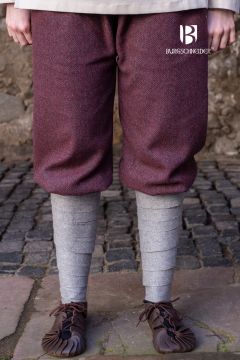 Pantalon féminin Tilda chiné bordeaux et gris XXXL