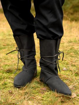 Bottes viking à lacets noires