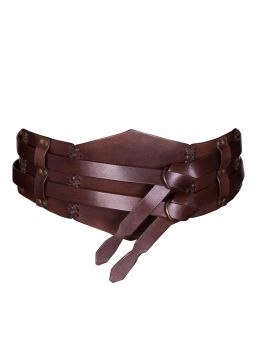 Large ceinture double marron, unisexe XXL