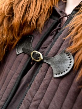 Boucle de manteau en cuir noir