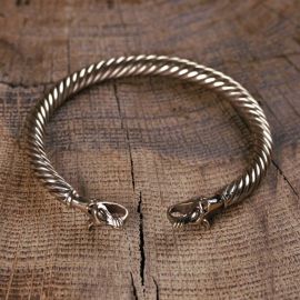 Bracelet Viking à Tête de loup bronze