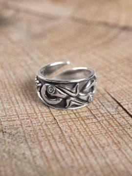 Bague viking têtes de dragons et entrelacs petit