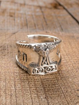 Bague marteau Thor grande | argent