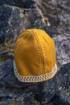 Chapeau viking Yngvy en laine, jaune