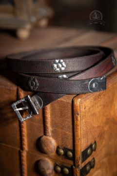 Ceinture en cuir Wolfram, marron foncé