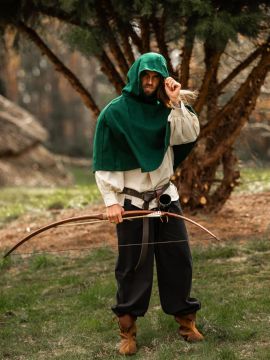 Capuchon en laine feutrée en vert