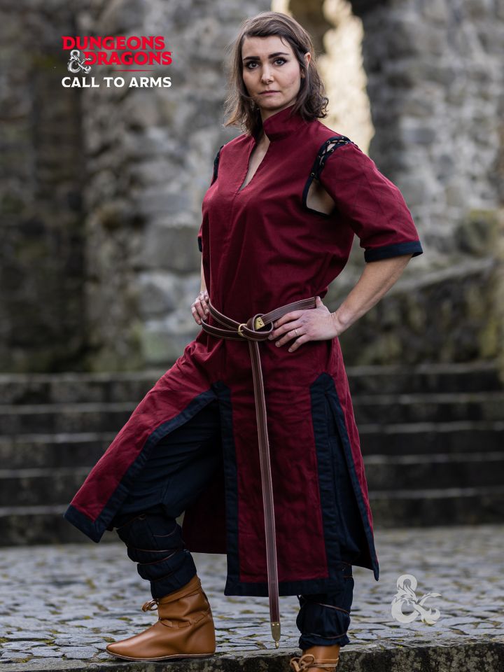 Tunique de combattant Donjons & Dragons rouge-noir XXXL