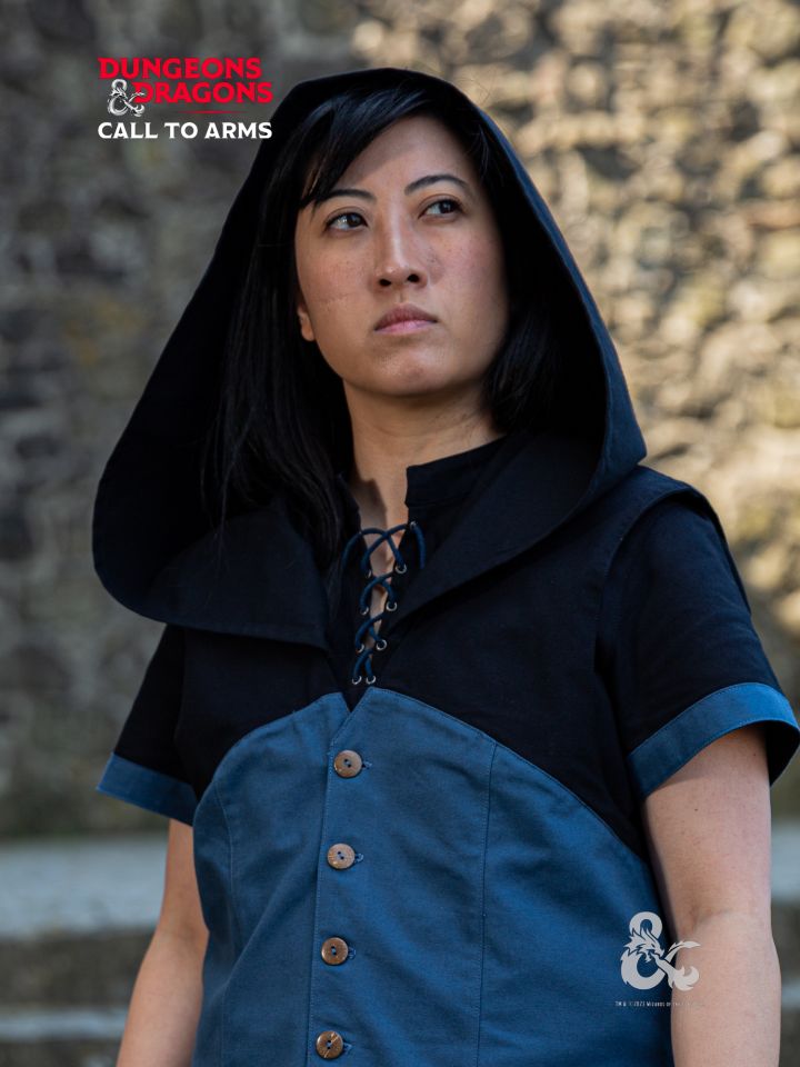 Gilet sans manche à capuche noir et bleu Dungeons & Dragons