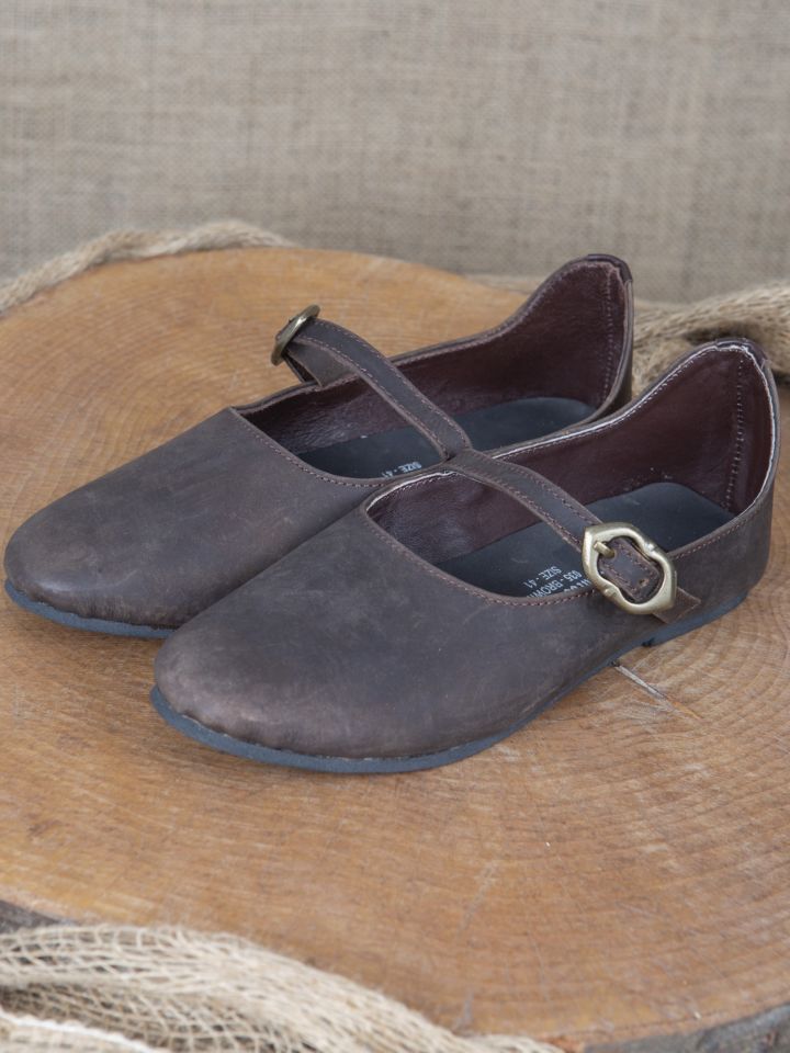 Chaussures médiévales Rieke en nubuck marron