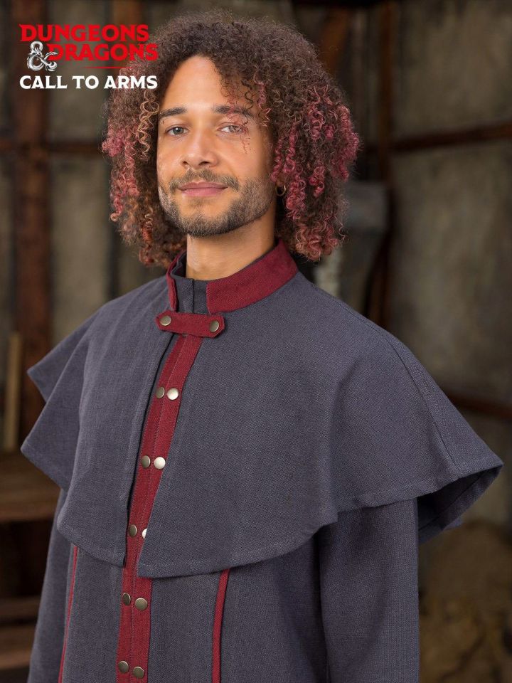 Capelet de démoniste gris et rouge