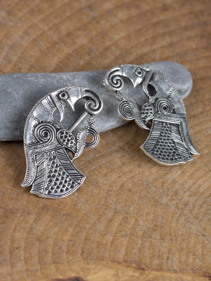Fibule Raven en bronze plaqué argent