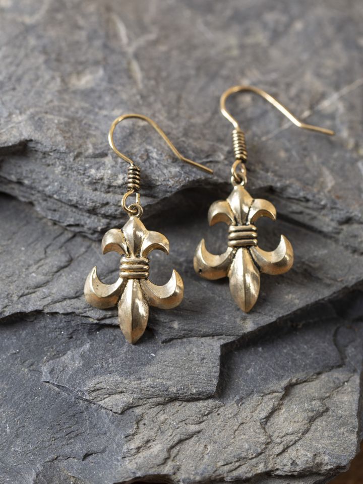 boucles d'oreille fleur de lys en bronze