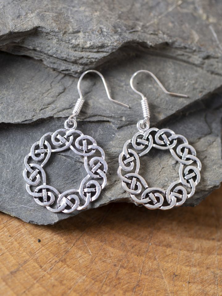 Boucles d'oreilles couronne celtique argentées