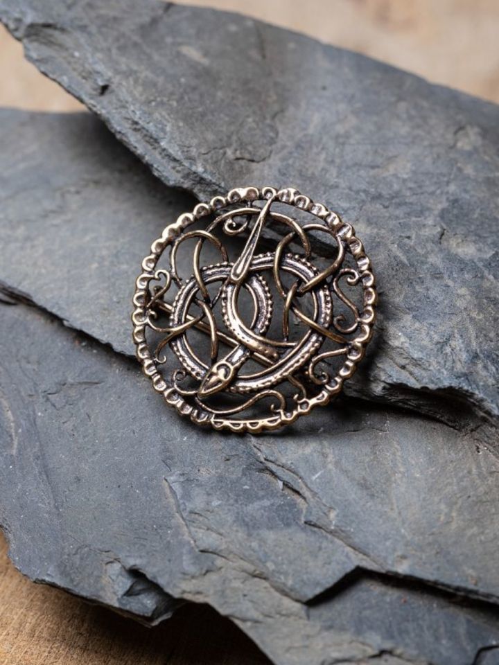 Broche Vinking en bronze, Serpent de Midgard