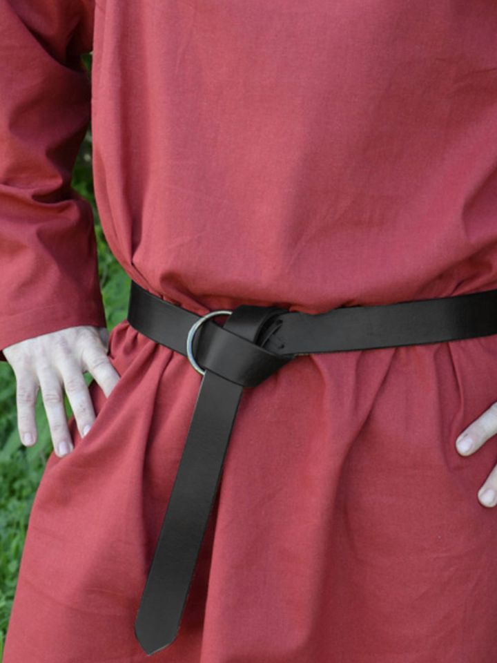 Ceinture en cuir noir de 150 cm