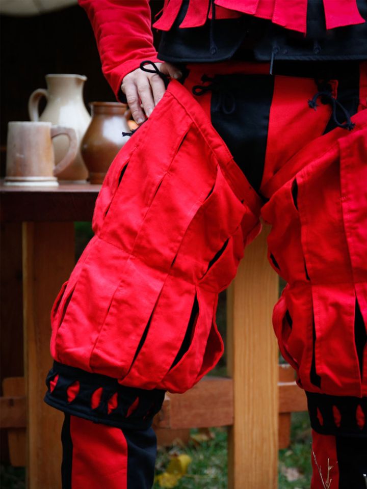 Jambières "Imperialis" rayées rouge-noir