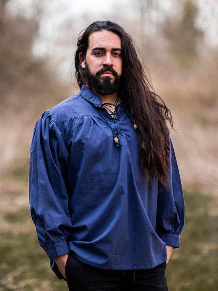 Chemise médiévale bleue M