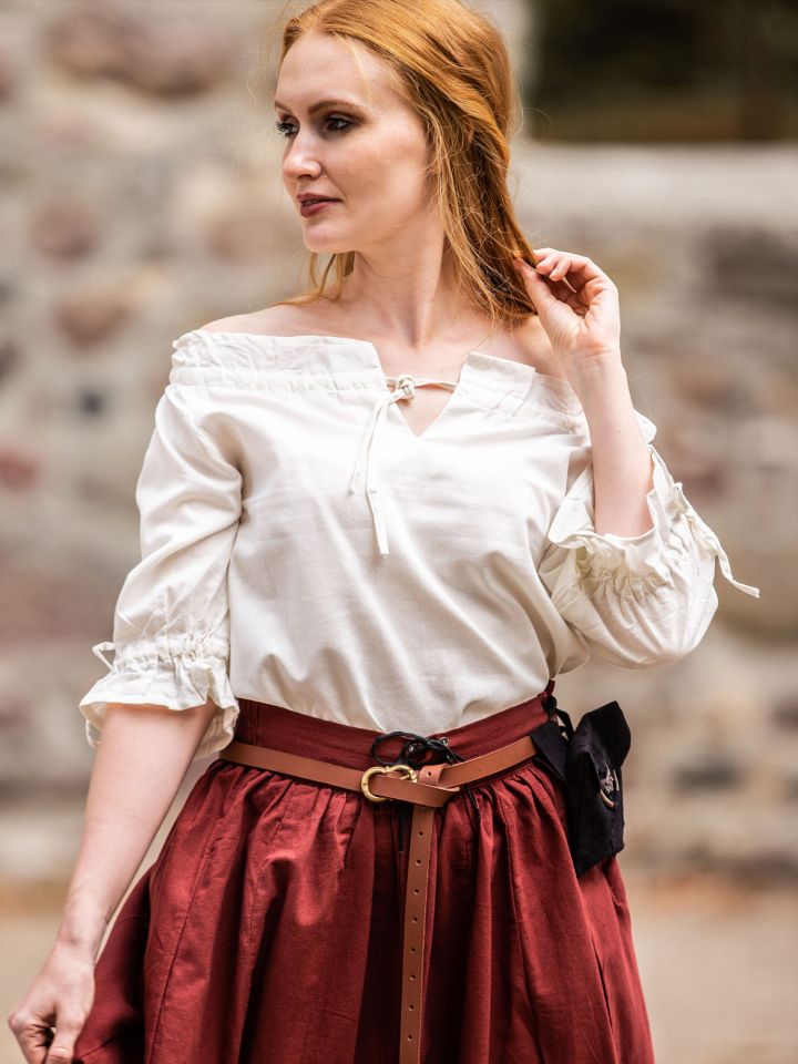 Blouse à manches courtes blanc-écru XL