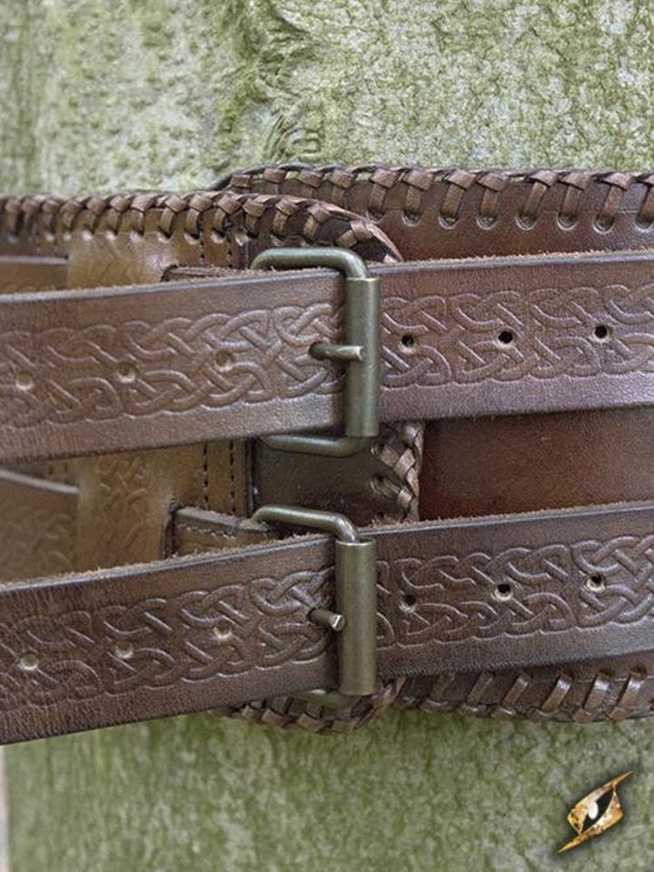 Ceinture double noeud celtique en marron M