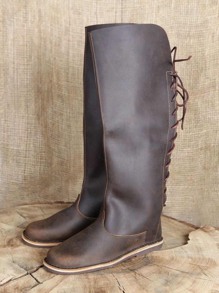 Bottes hautes en nubuck, marron