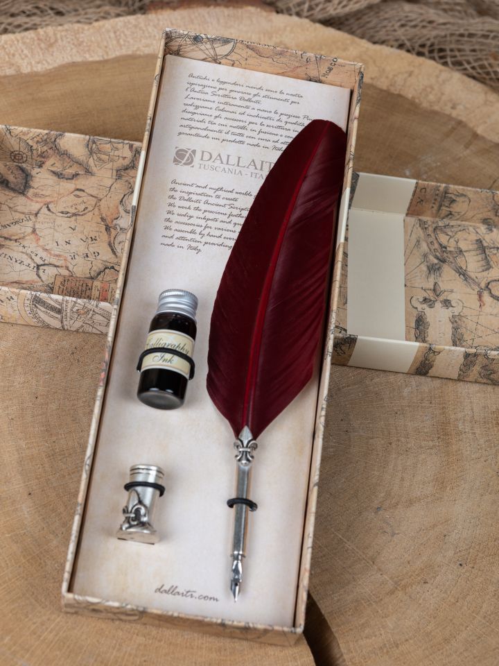 Set de calligraphie "Lilie" avec plume rouge